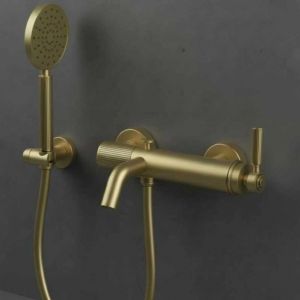 ROSSI FIORENZO Tibesar 526008 Bateria wannowa ścienna mosiądz szczotkowany vintage