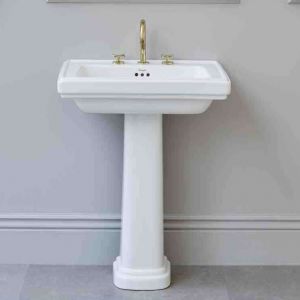 BURLINGTON Riviera S Umywalka na postumencie vintage retro zaokrąglona 58 cm