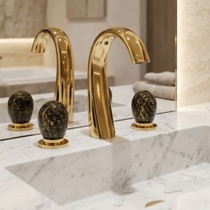 MAIER Murano 79005P Bateria umywalkowa złota połysk lub szczotkowana glamour