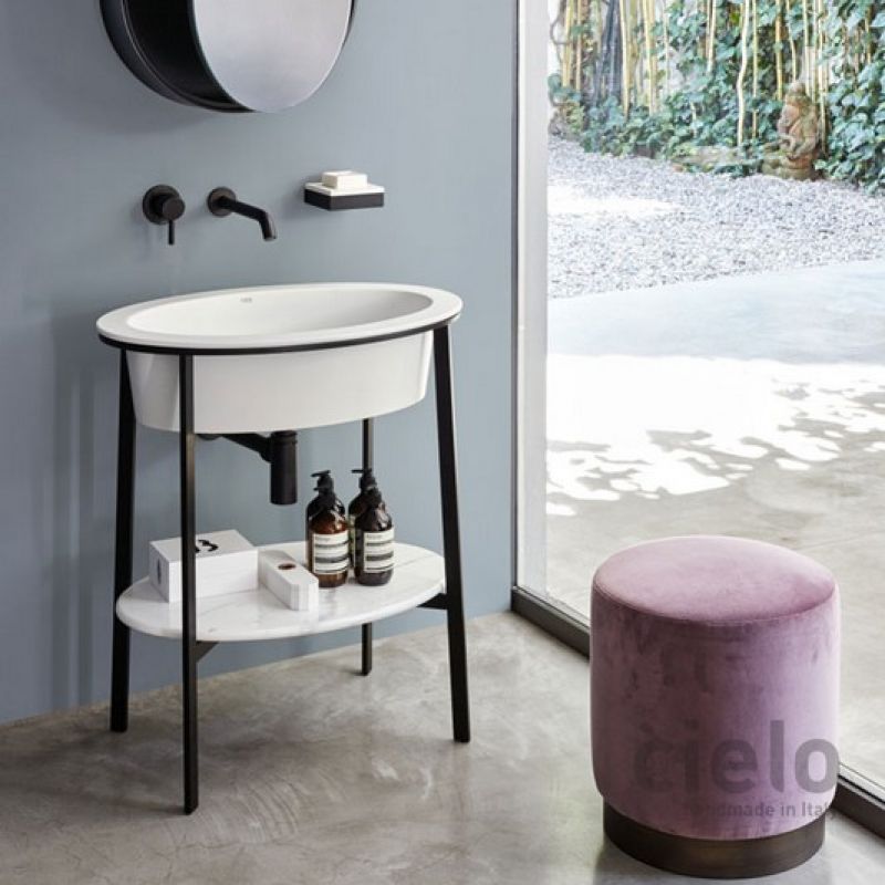 CERAMICA CIELO Catino Ovale Umywalka ze stelażem stojąca