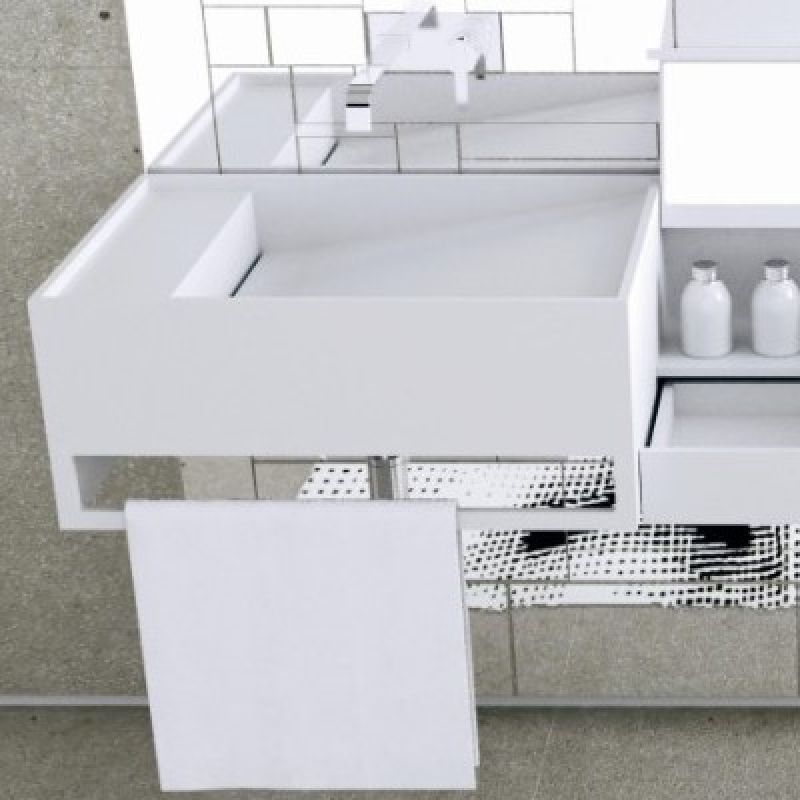 MOMA DESIGN Coiffeuse Vasque Umywalka wisząca z Corianu
