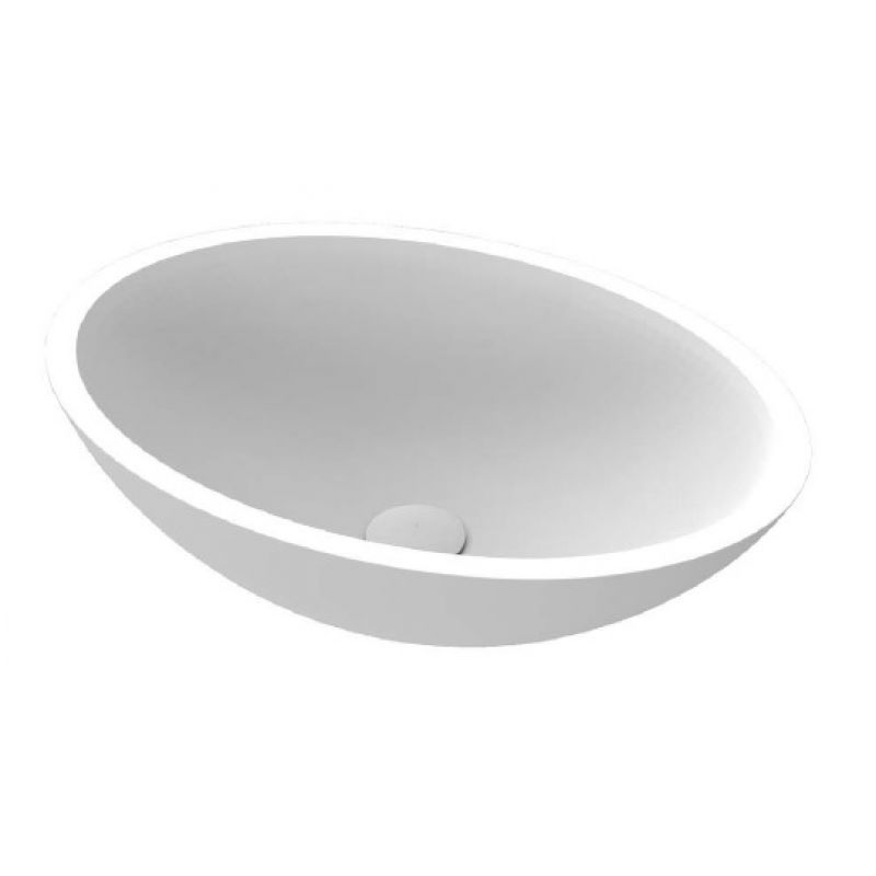 MOMA DESIGN Pearl 1 Umywalka nablatowa kompozytowa owalna
