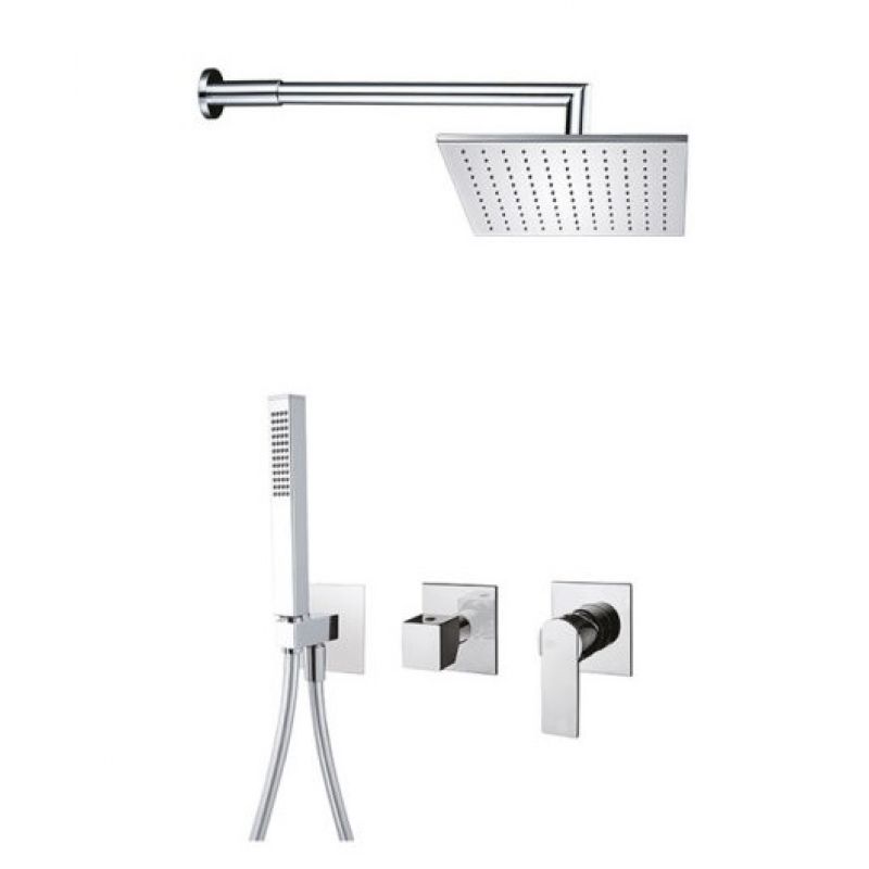 QD Rubinetterie Swanky 38633520 Zestaw prysznicowy podtynkowy z deszczownicą 200x200 mm