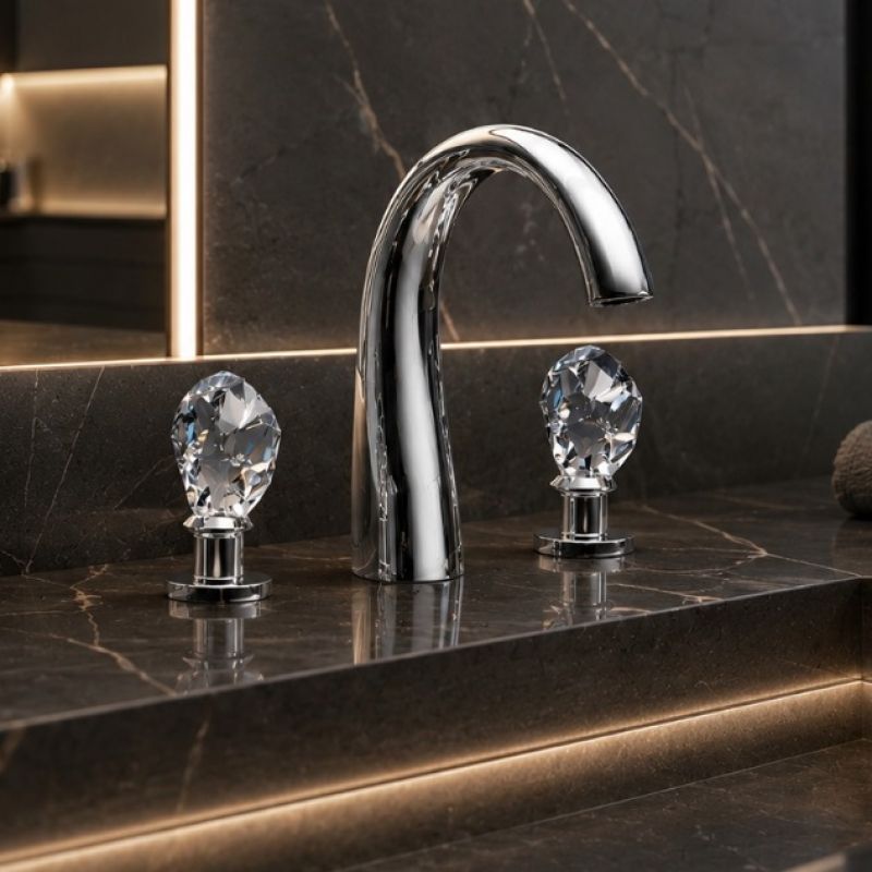 MAIER Iceberg 73005P Bateria umywalkowa glamour ekskluzywna Swarovski